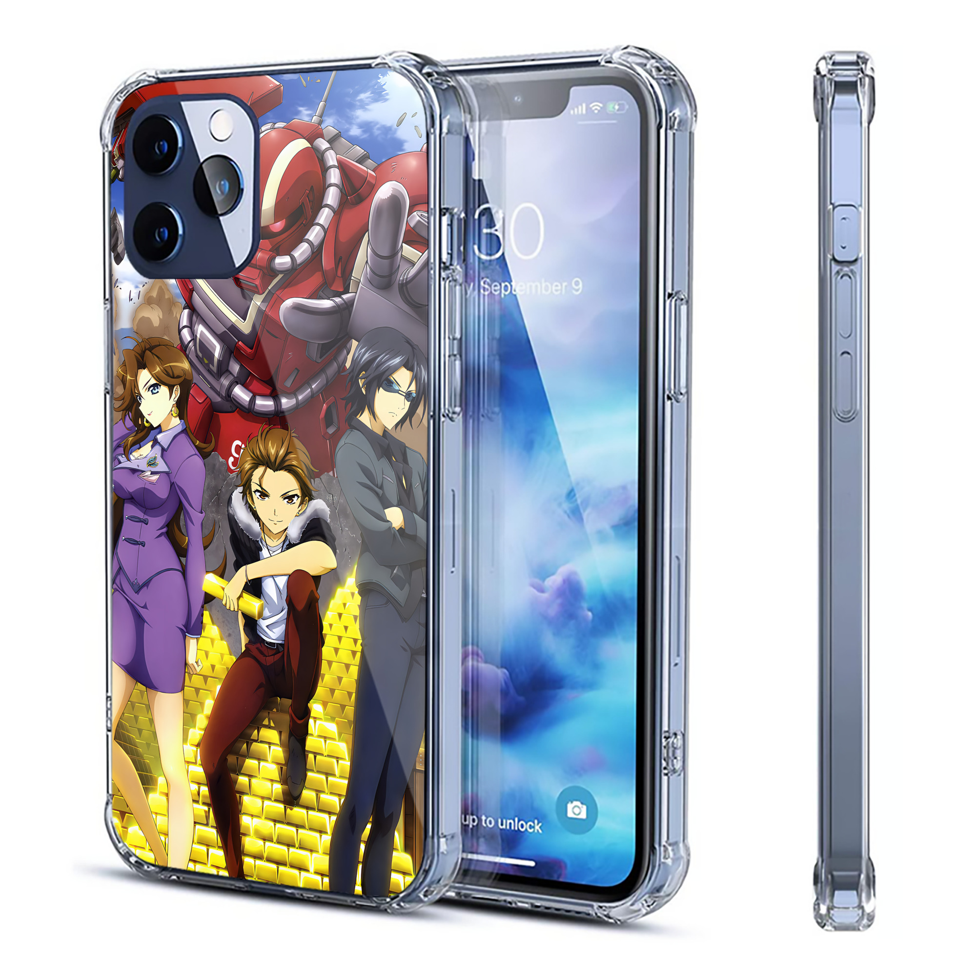 （画像用） 機動戦士ガンダム Mobile Suit Gundam 【iPhone 12シリーズ対応】透明スマホケース（クリアソフトケース）